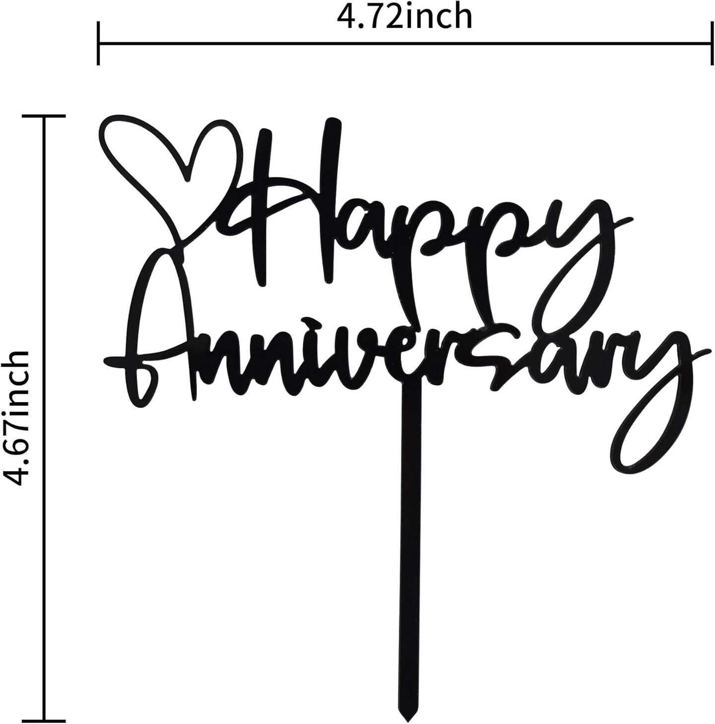 Happy Aniversary Cake Topper Black Cake Decoration Company Anniversary