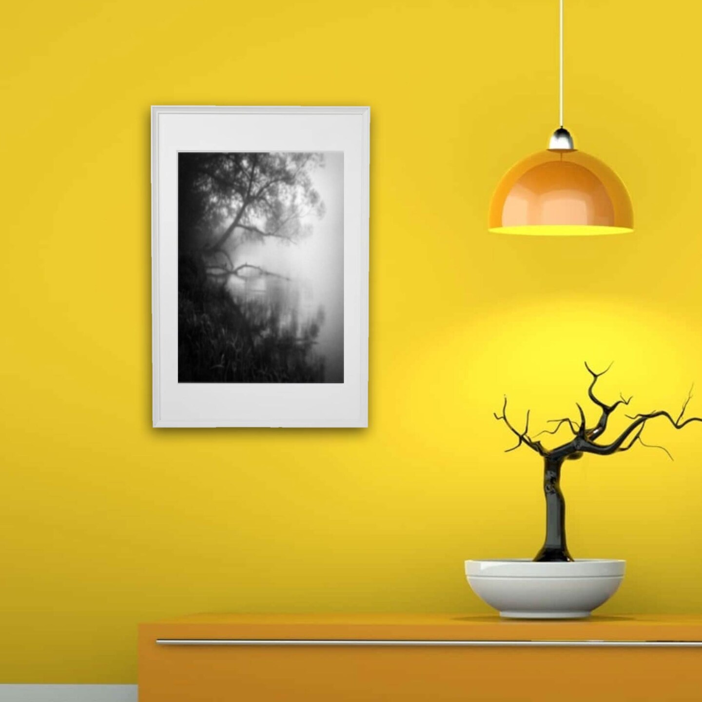 White Frame with Mount, 24x35¾" – Hang or Stand, Large Display, Safe Front Protection!