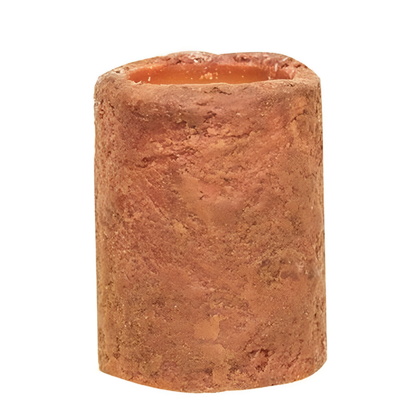 Burnt Orange Wax Battery Pillar Candle with Timer, Realistic Flickering Light