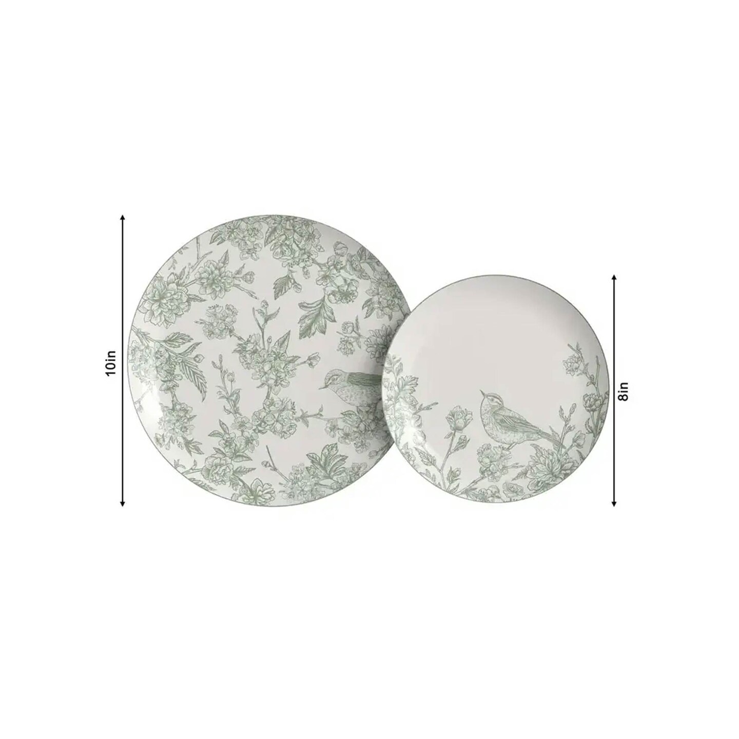 32 Count Yaffa Design Paper Plates Combo Set Elegant Disposable Dinnerware 10 In. + 8 In.