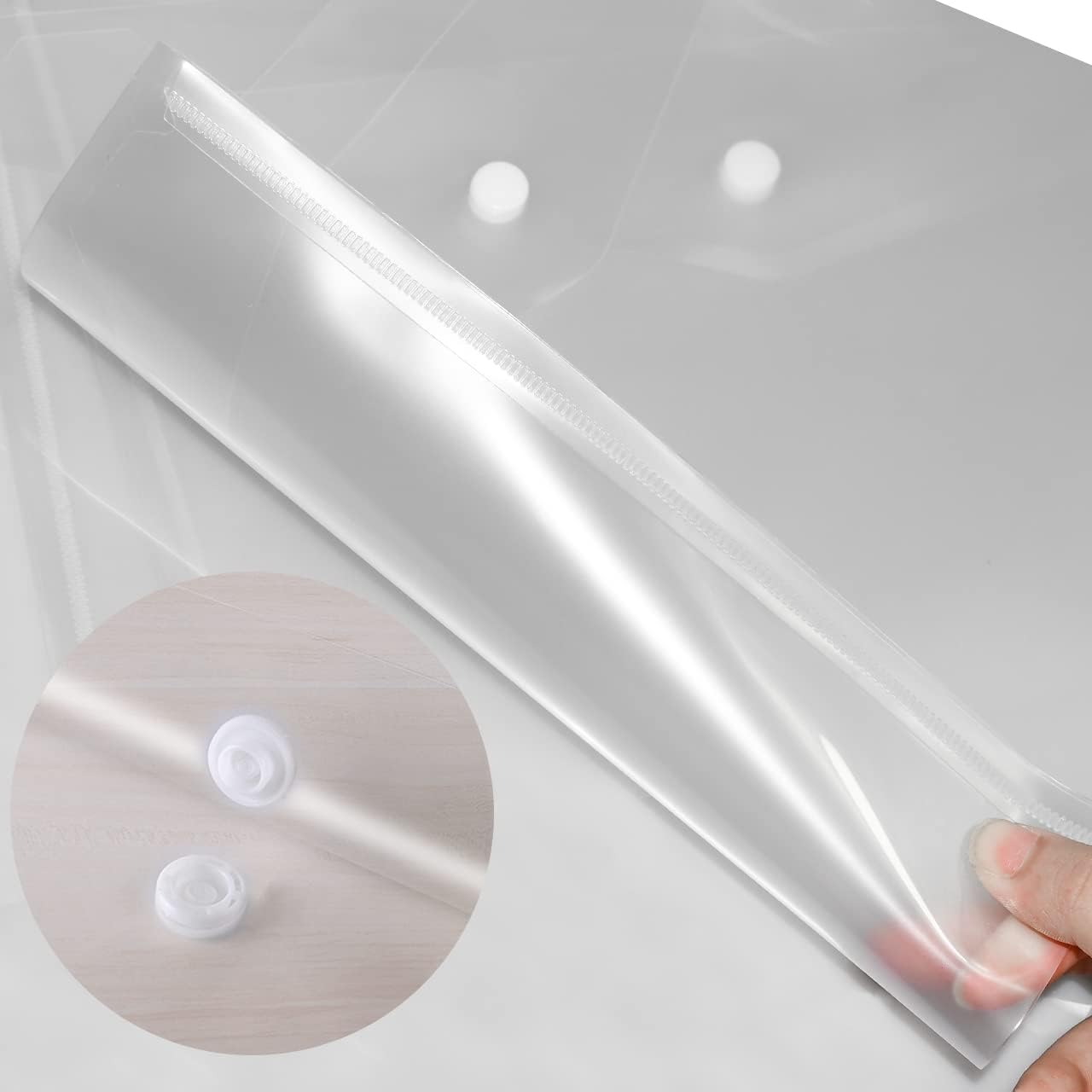 30pcs Plastic Envelopes (Clear White) 12.79 in x 9.3 in Inches