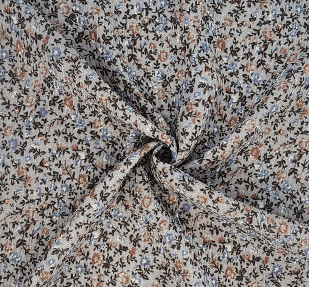 1 Yard Rayon Crinkle Gray Fabric for Dresses Blouses Skirts and Summer Apparel 50/52" Width