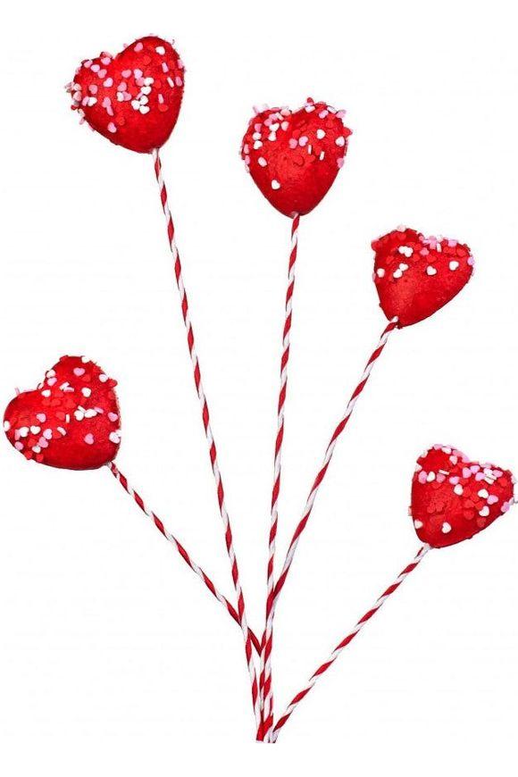 20&#x22; Sprinkle Heart Marshmallow Spray: Red