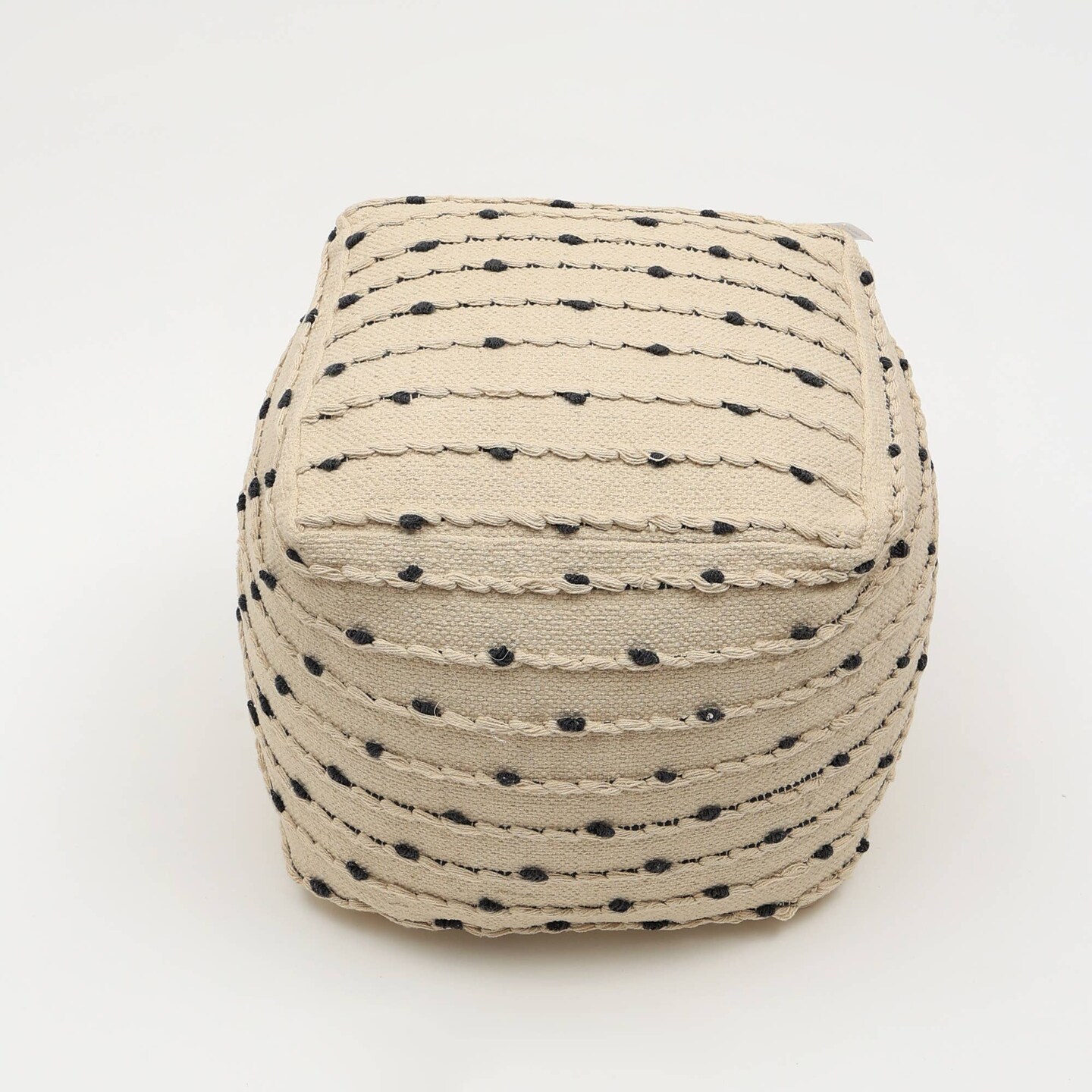 Woven Haven Pouf 18"x18" - Decorative Pouf for Living Room, Bedroom, & Home Décor