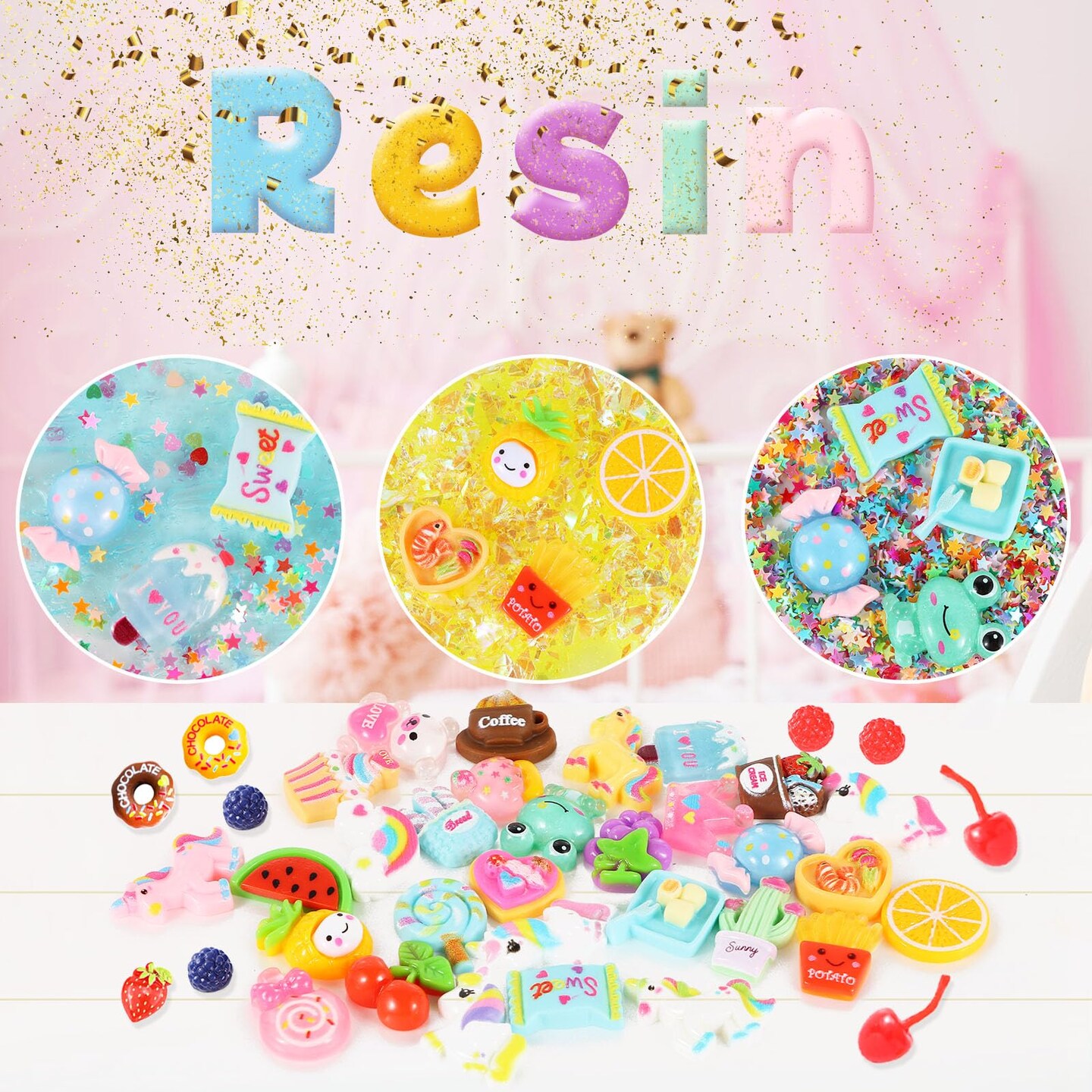 Slime Accessories Kit for Kids – Slime Mix-Ins Craft Supplies (Charms, Glitter, Foam Balls, Sequins) – DIY Craft Supplies, No Glue Included