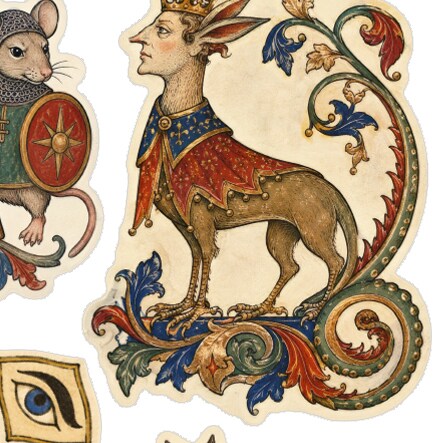 Medieval Marginalia 2-Sheet Journal Sticker Set – Illuminated