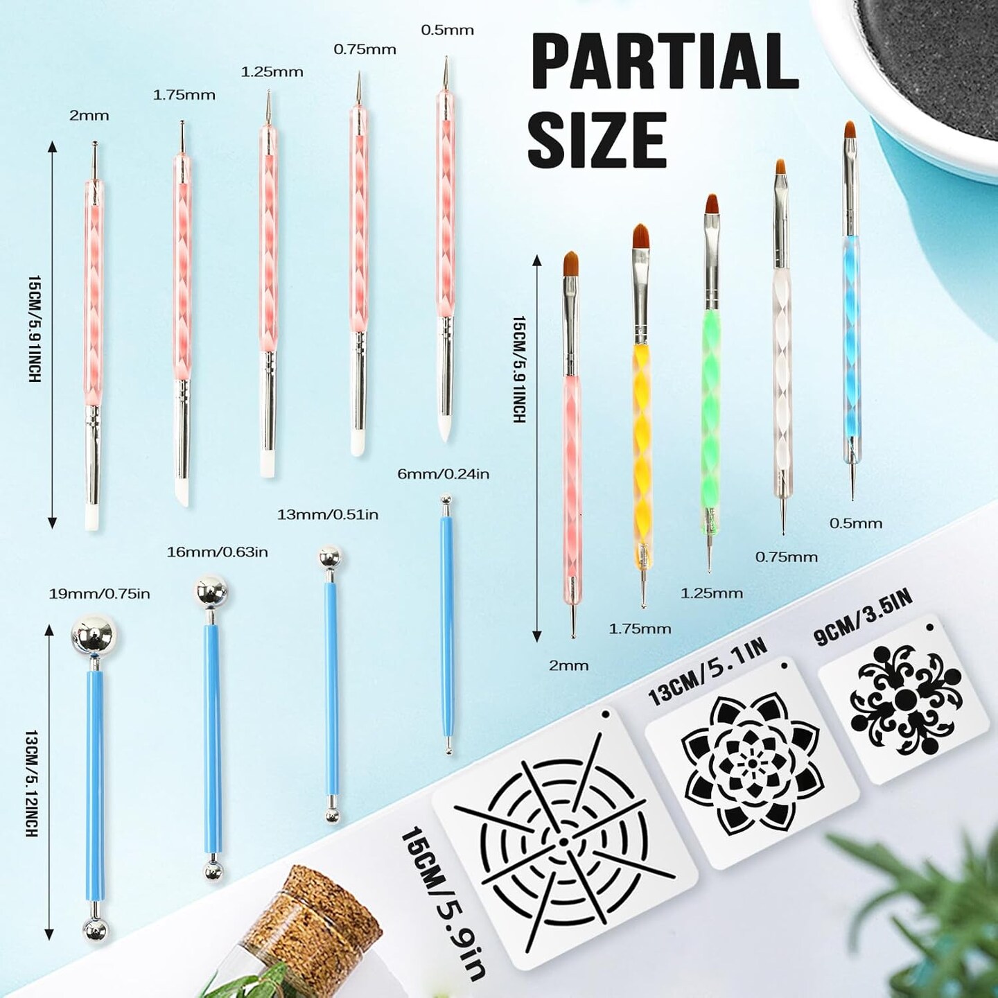 58 Pcs Mandala Dotting Tools Painting Kit Stencils (Style B)