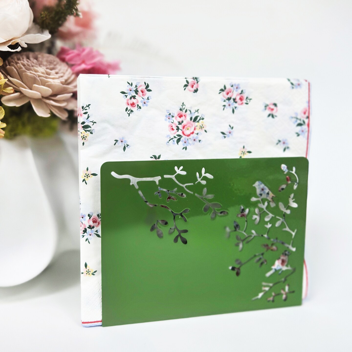 Mango Steam Songbird Tabletop Napkin & Letter Holder for Home, Kitchen, Restaurants