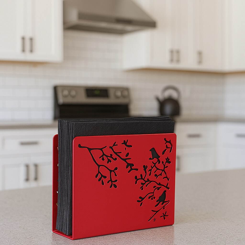 Mango Steam Songbird Tabletop Napkin & Letter Holder for Home, Kitchen, Restaurants