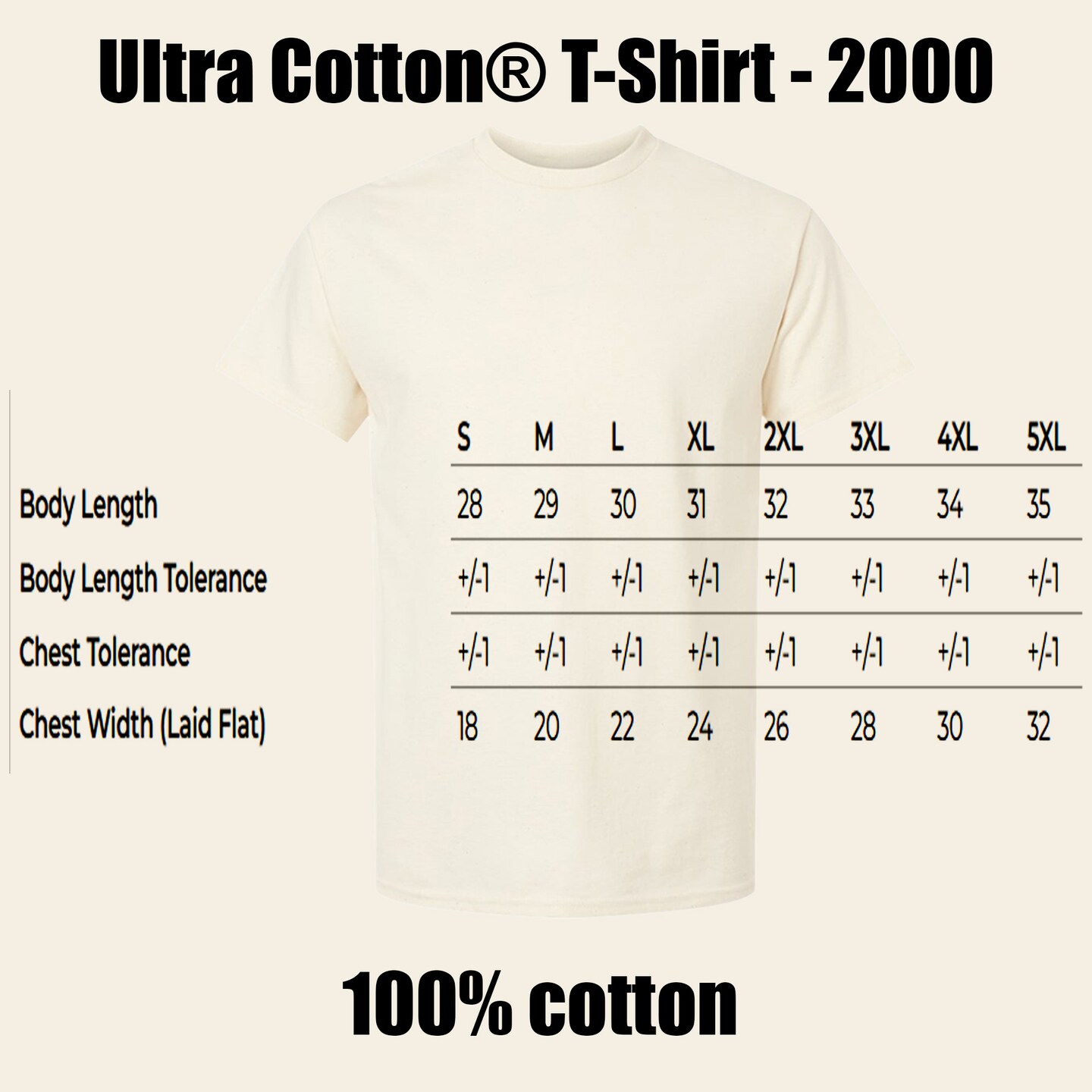 Gildan Unisex Ultra Cotton T-Shirt Pack for Cricut, HTV Vinyl, Natural Crewneck Short Sleeve