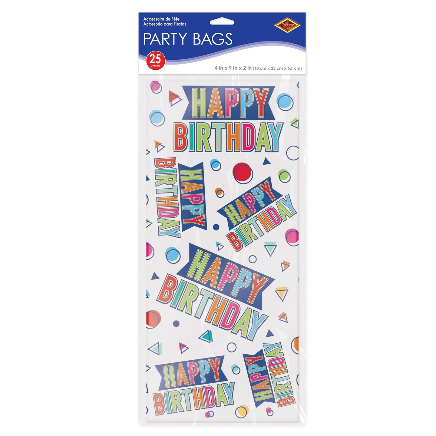 300 Pack Beistle Happy Birthday Party Cello Bags