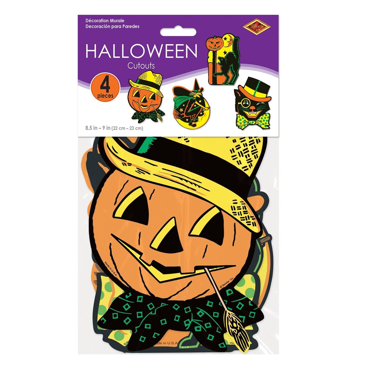 96 Pack Beistle Packaged Vintage Halloween Cutouts