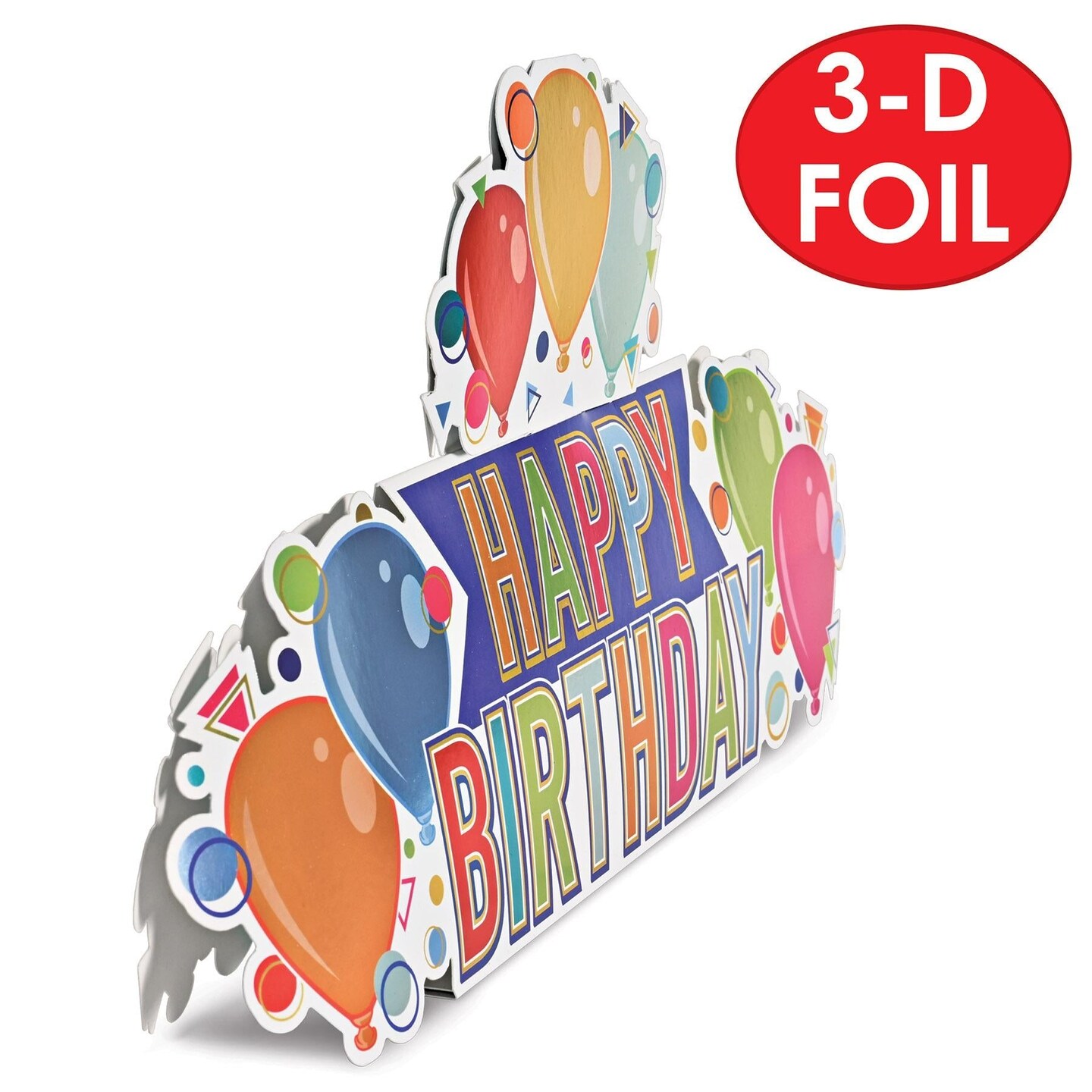 12 Pack Beistle 3-D Foil Happy Birthday Party Centerpiece