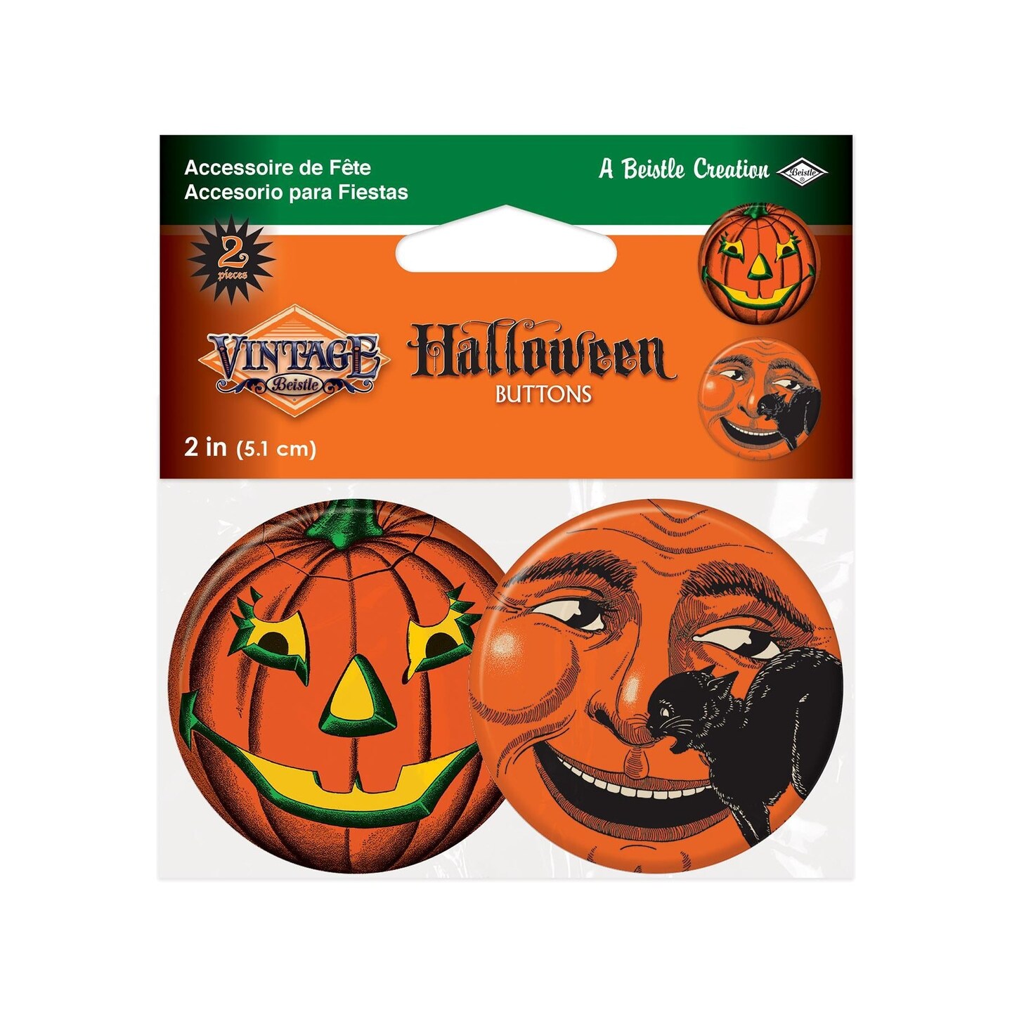24 Pack Beistle Vintage Halloween Buttons