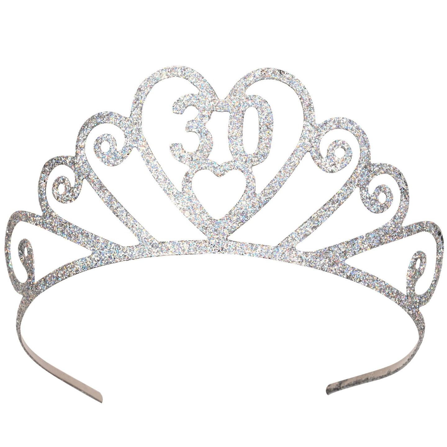 6 Pack Beistle Glittered Metal 30th Birthday Party Tiara
