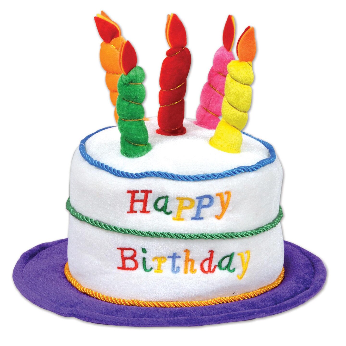 12 Pack Beistle Plush Birthday Cake Hat