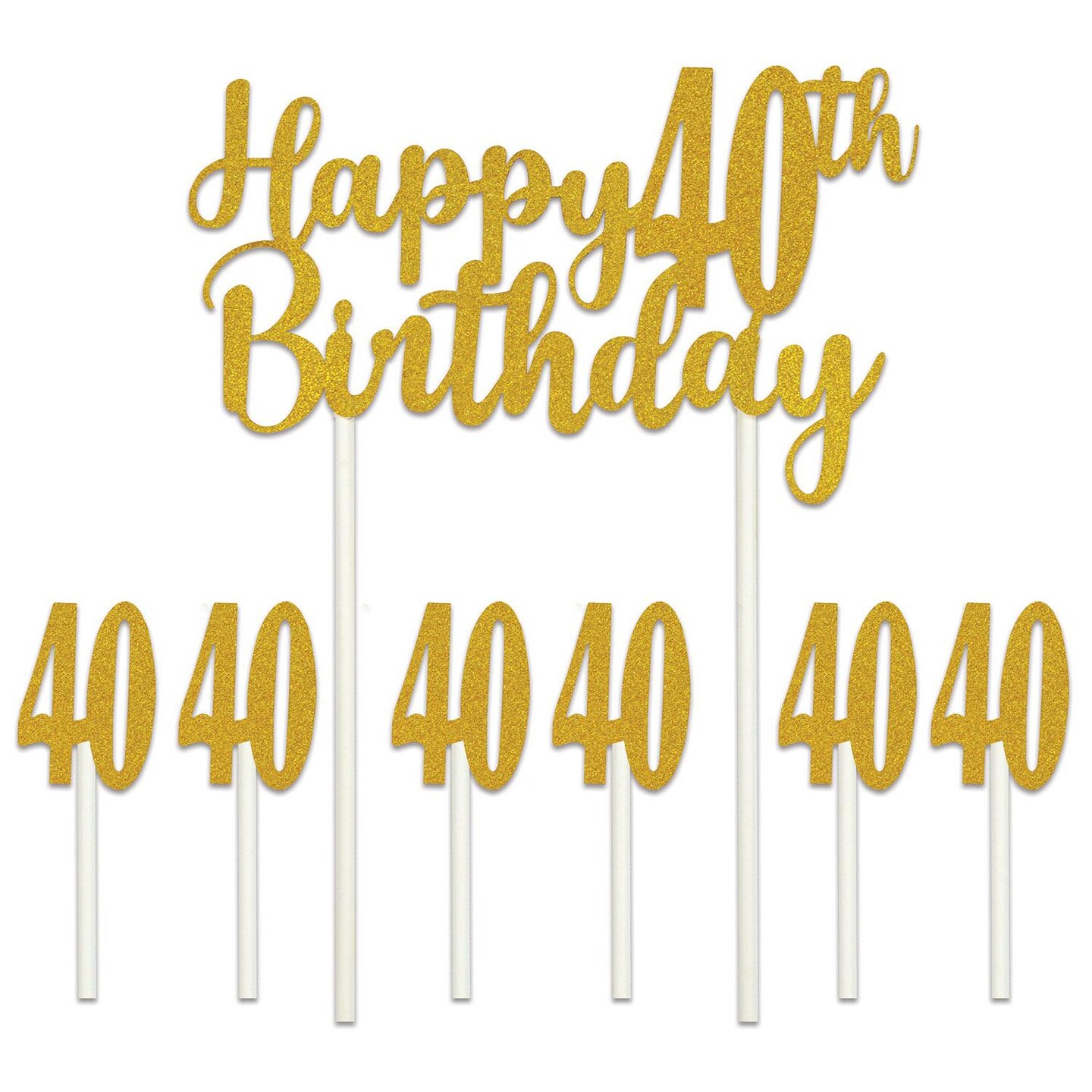 12 Pack Beistle Happy 40th Birthday Party Cake Topper