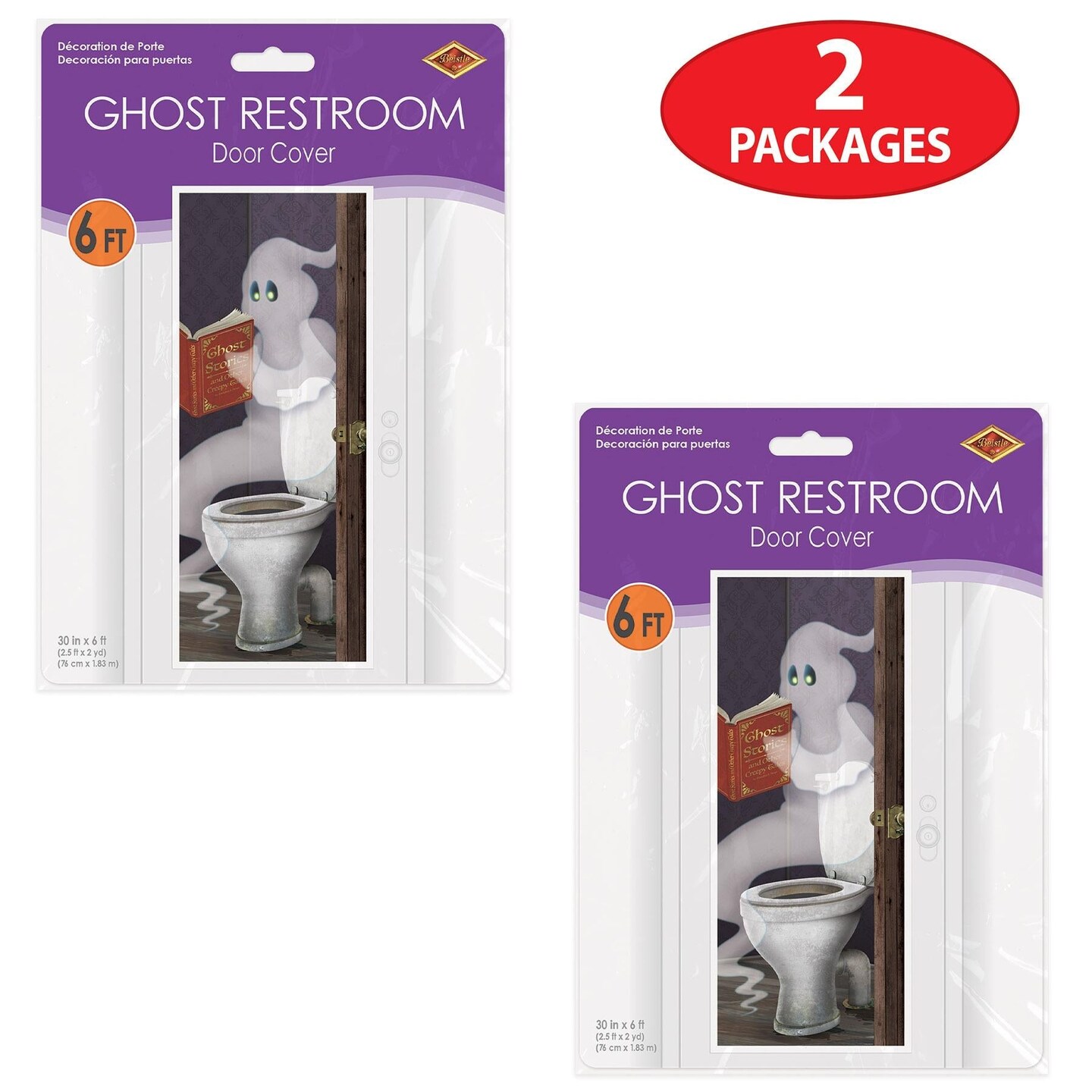 12 Pack Beistle Halloween Ghost Restroom Door Cover