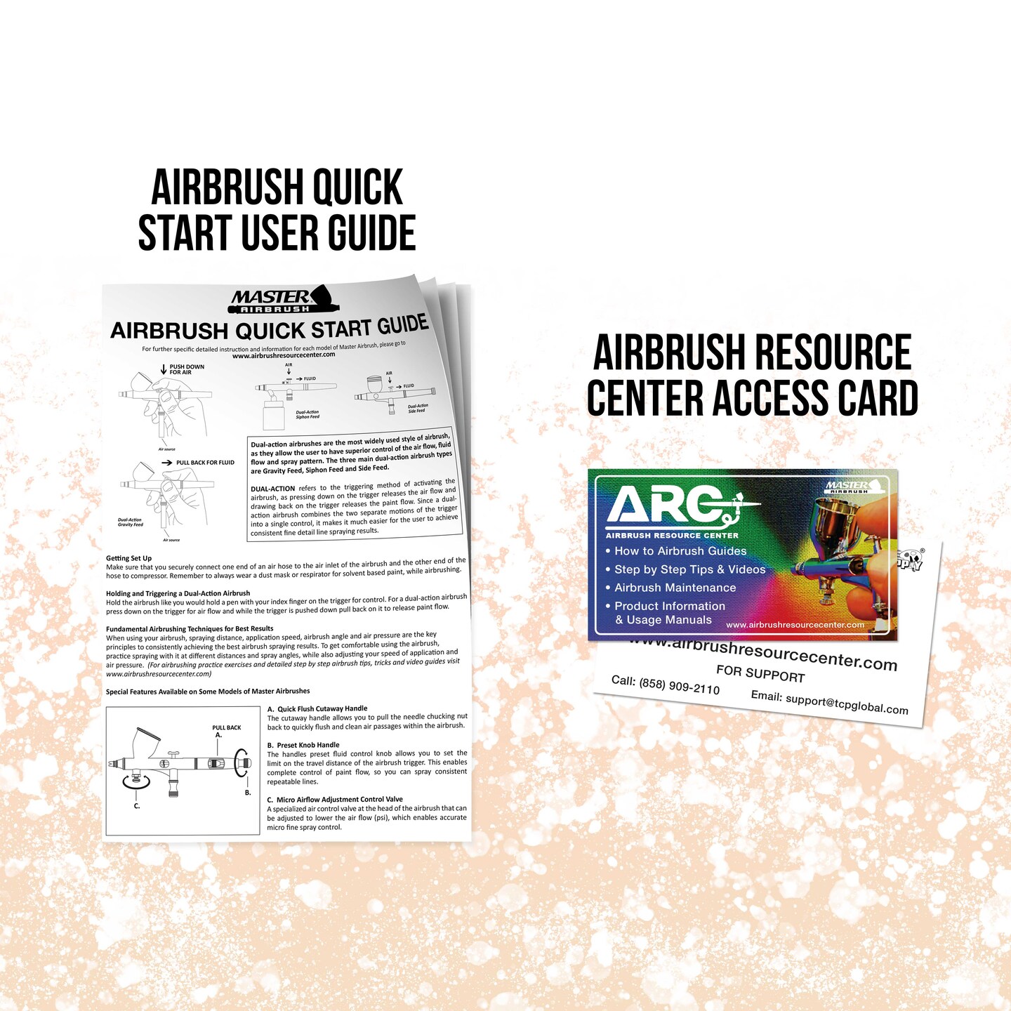 Paasche H Airbrush Set with a Cool Runner II Dual Fan Air Compressor System Kit, All 3 Head Sizes (1, 3 &#x26; 5), Hose, Holder, How-To Guide
