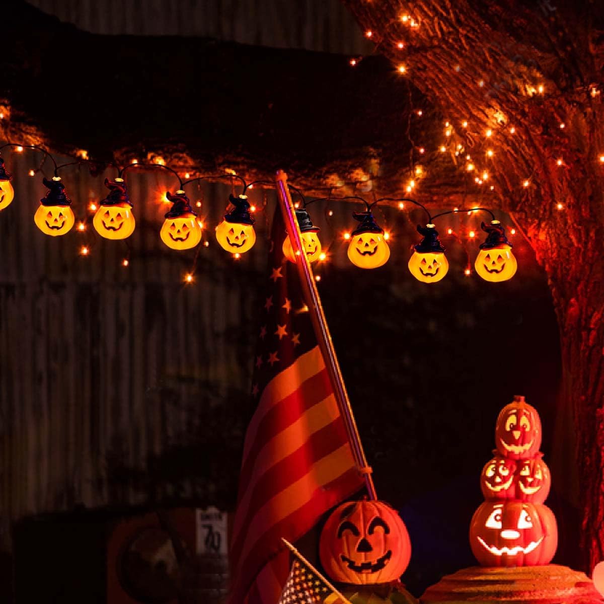 Solar Pumpkin String Lights - 30 LED