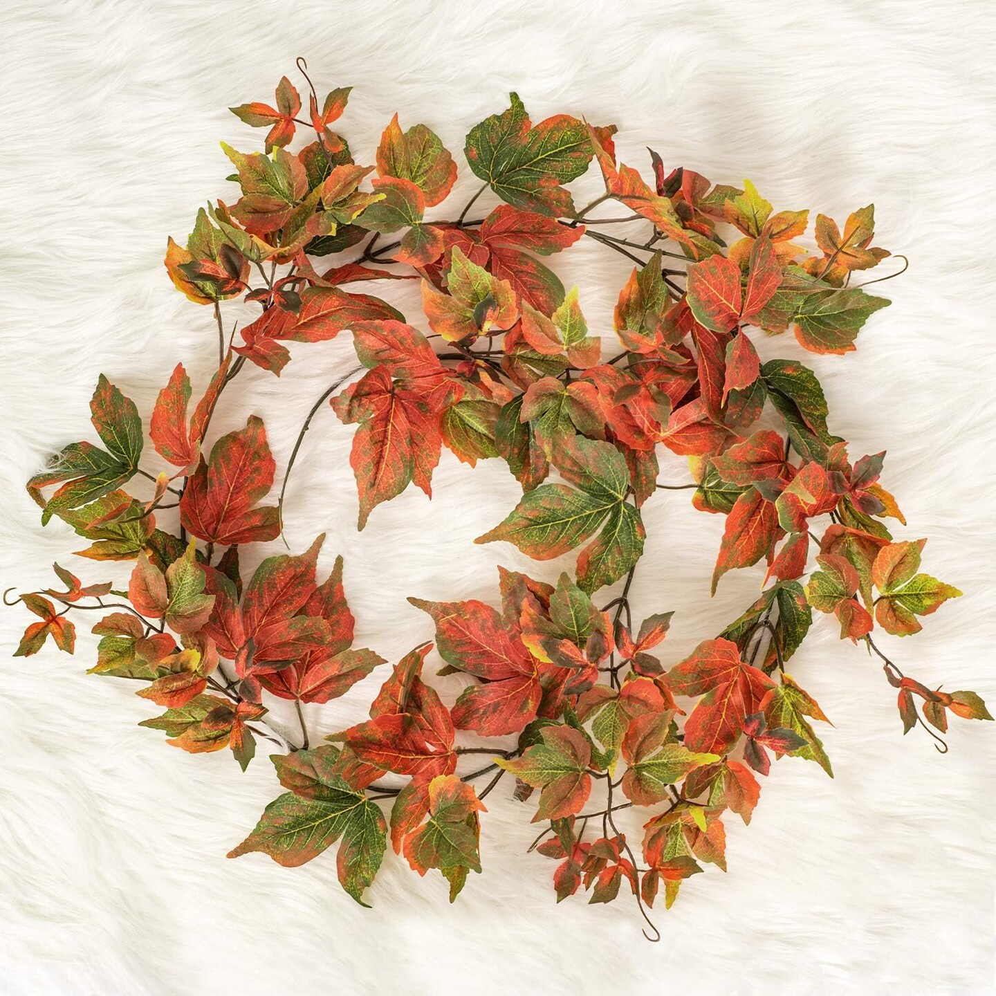 2 Pack Fall Maple Garland Clearance - 6.5ft/Piece Artificial Fall