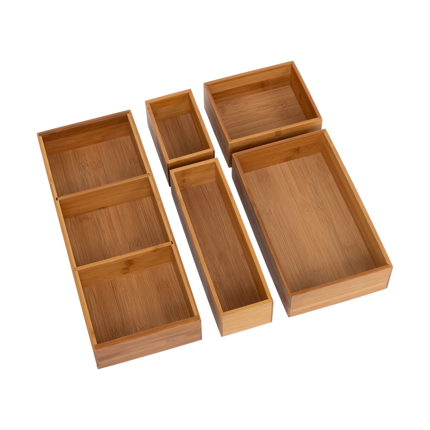 Seville Classics 5-Piece Bamboo Storage Set
