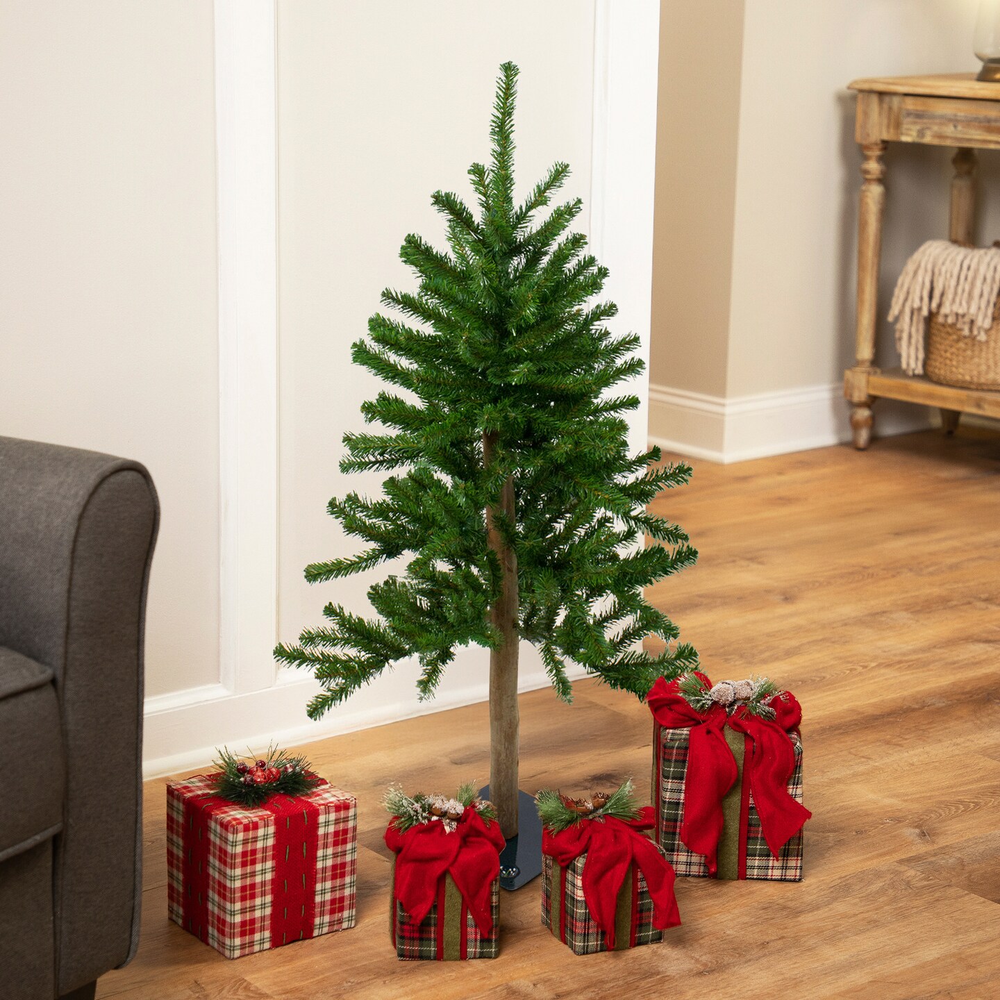 Northlight Pre-Lit Medium Alpine Artificial Christmas Tree - 3&#x27; - Clear Lights