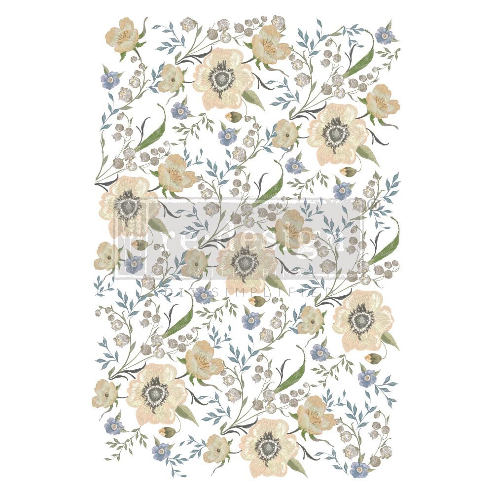 DecorTransfers®-GoldenrodFlorals-totalsheetsize24x35,cutinto3sheets rub-ons