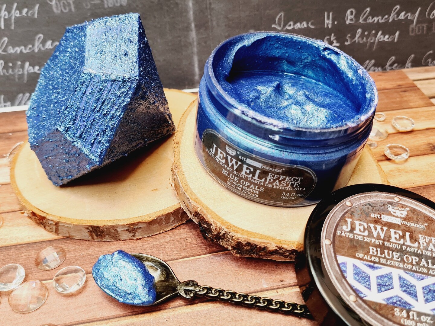 Art Extravagance - Jewel Texture Paste - Blue Opals - 1 jar, 100ml (3.4 fl oz)