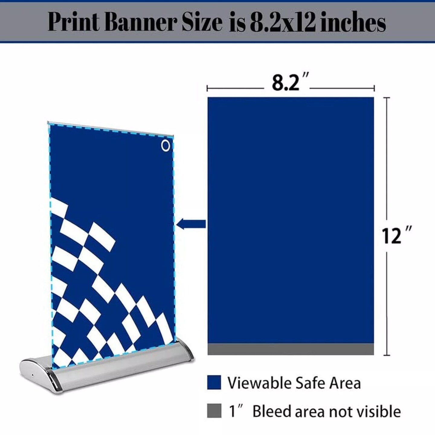 Desktop Mini Retractable Roll Up Banner Stand 8.5"x11" / A4 Table Top