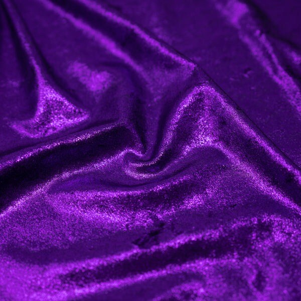 86% Polyester & 14% Spandex Foiled Stretch Velvet Fabric with All Over Foil for Costumes 56" Width