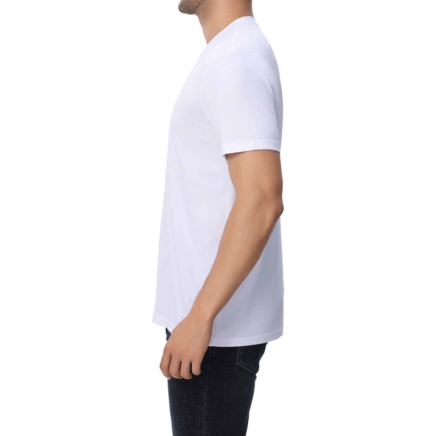 Zfeel High Performance Pure Dry Fit Poly Shirt, 3 Pack White Short Sleeve T-Shirt for Crafting