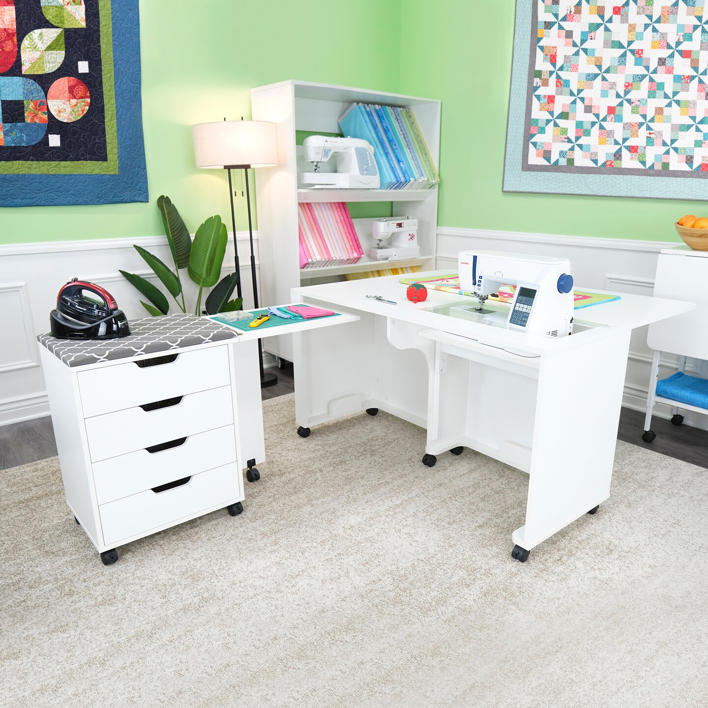 Arrow Sewing Laverne & Shirley Sewing Cabinet with Hydraulic Lift & Dual Storage Units