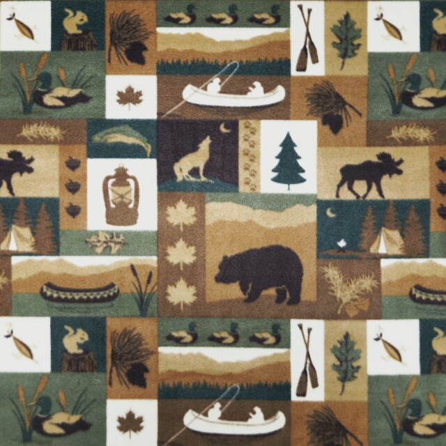 Yellowstone Fishing Brown Fleece Fabric | Free Shipping | Buy More & Save More