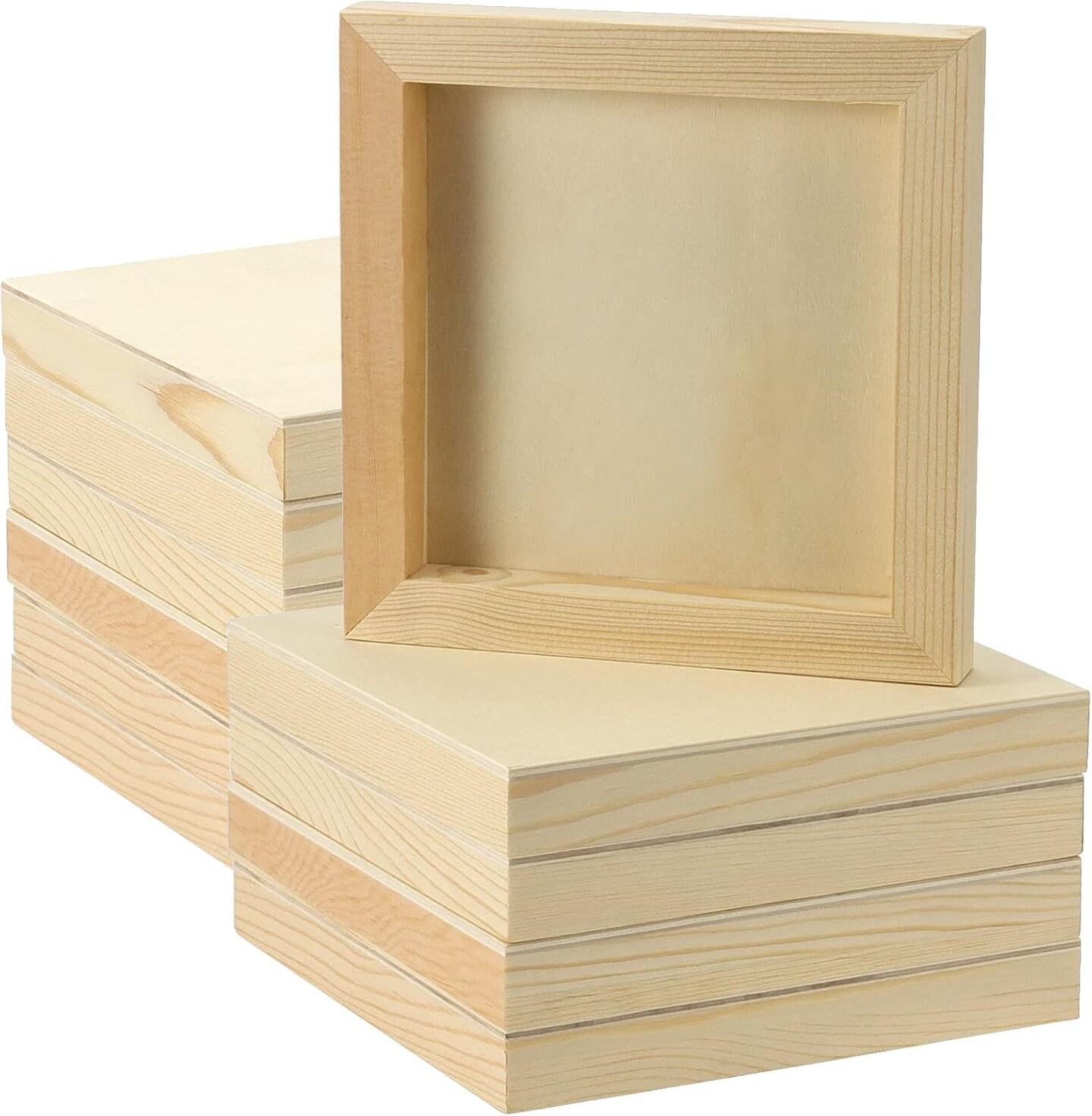 20 Pack 5 x 5 Inch Wood Canvas Panels, 1cm Thick Wooden Canvas Board Unfinished Wood Cradled Painting Panel Boards, Artist Wooden Canvases for Burning, Pouring, String Art, Crafts