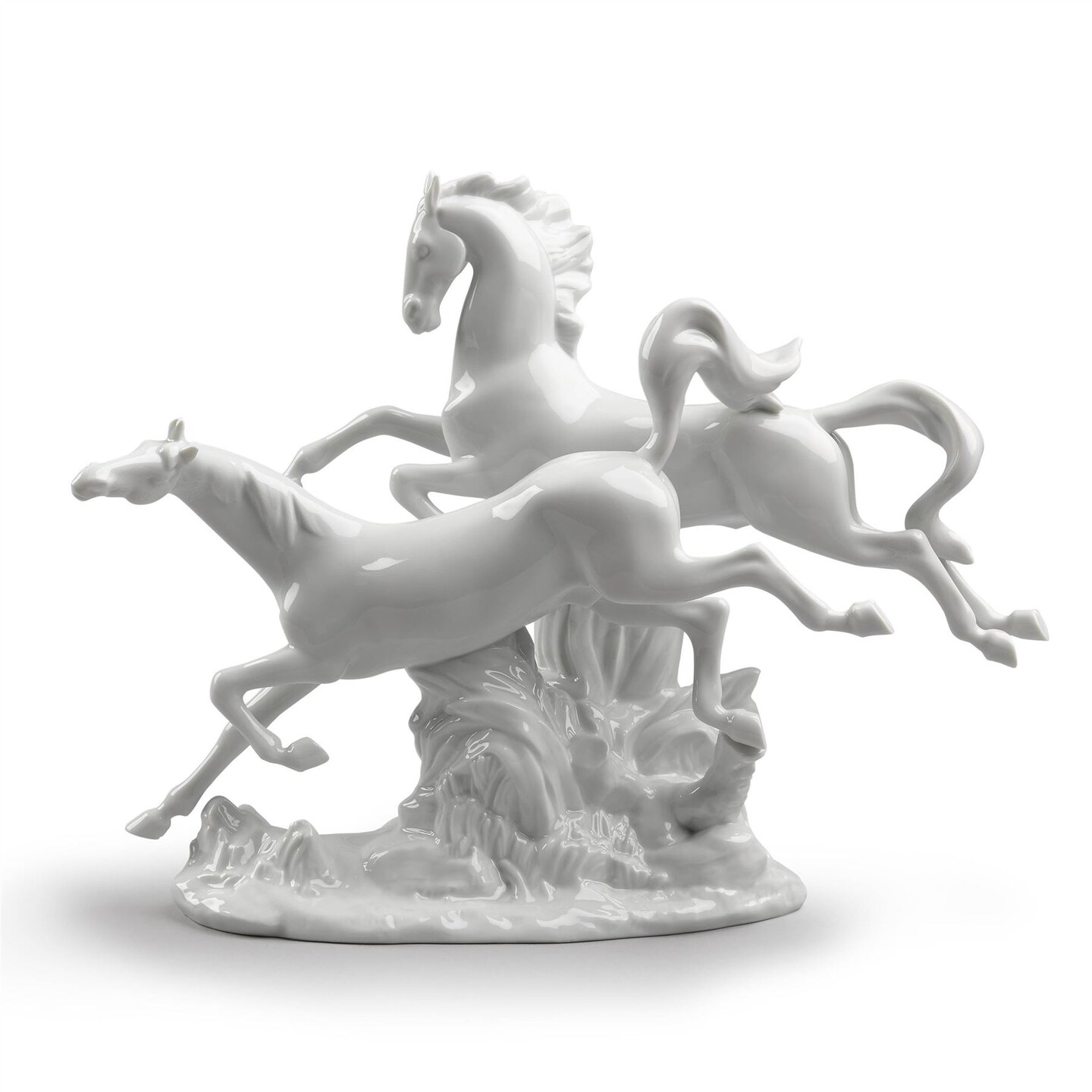 Lladro Horses Galloping Figurine
