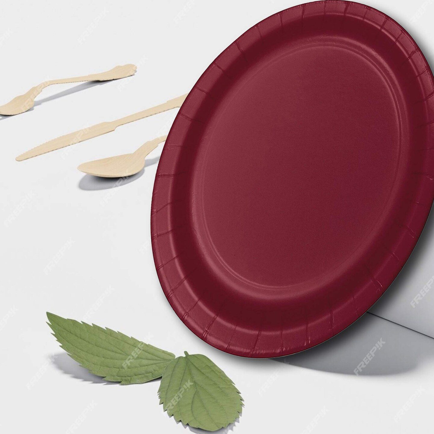 24 Count Burgundy Paper Plates 7" Round Dessert Plates for Elegant and Holiday Events
