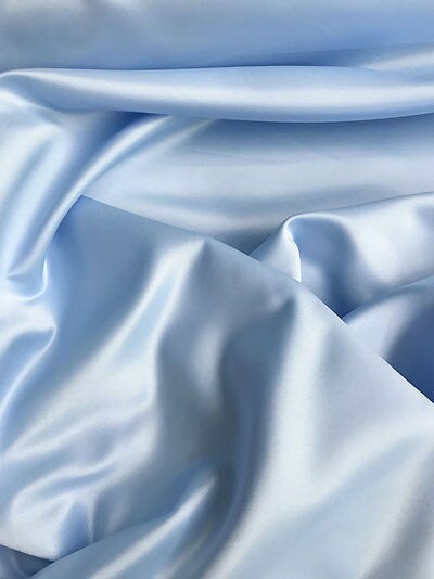 1 Yard Baby Blue Dull Satin 58/59" Wide Polyester Fabric Matte Finish