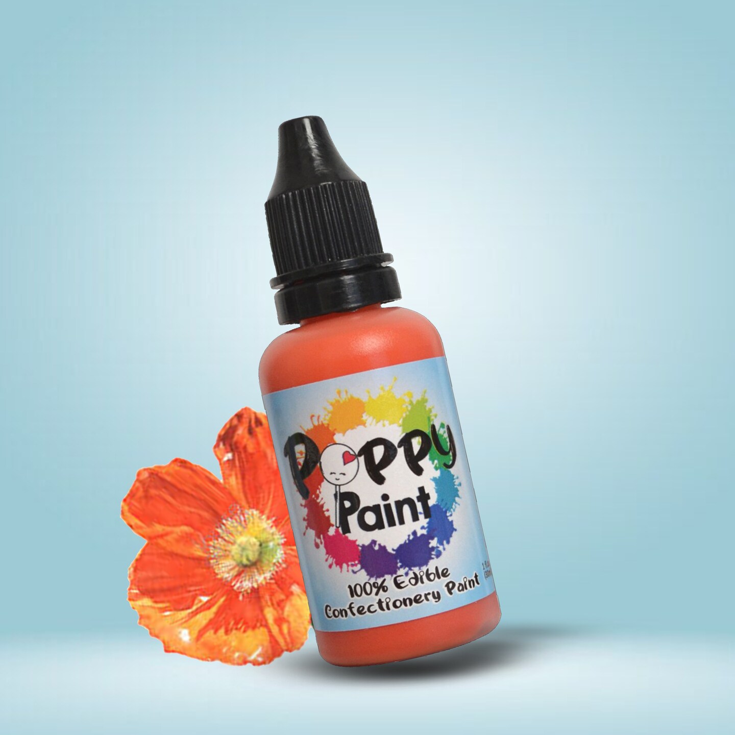 Poppy Paint Orange Edible Food Coloring for Cookies Macarons Cake Decorating