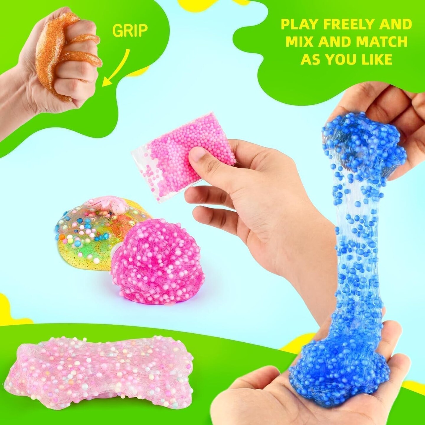 116pcs Large Package Slime Kit (36-Clear 6-Butter Slime, 45ml*42)