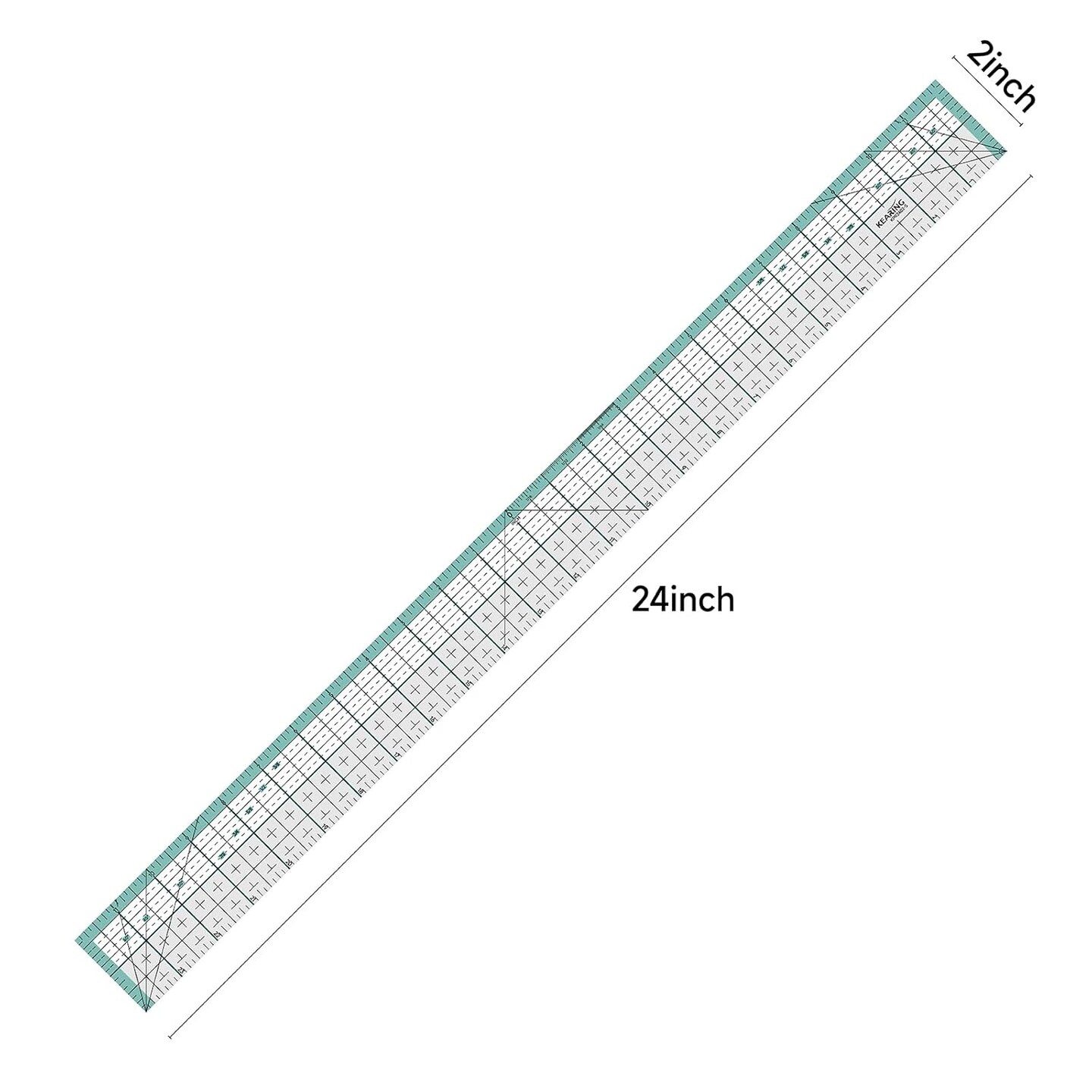Kearing® Metal Edge Acrylic Quilting Ruler - 3mm Thick with Laser Grid ...