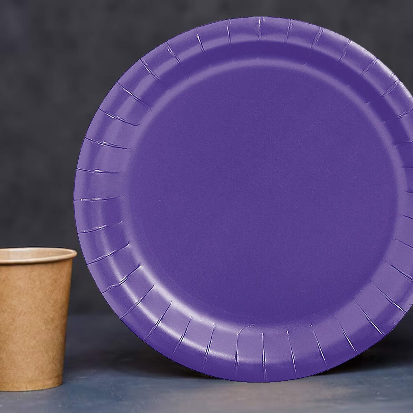 24 Count Purple Paper Plates 7" Round Disposable Dessert Plates for Parties