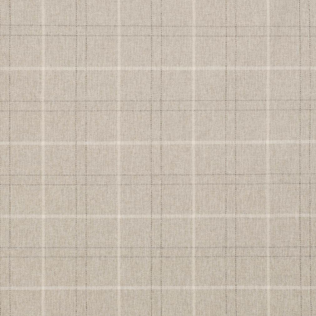 Natural Grey Stain Resistant Performance Pet Friendly Plaid Woven Pattern Upholstery Fabric by The Yard - SKU: Catalina Fog