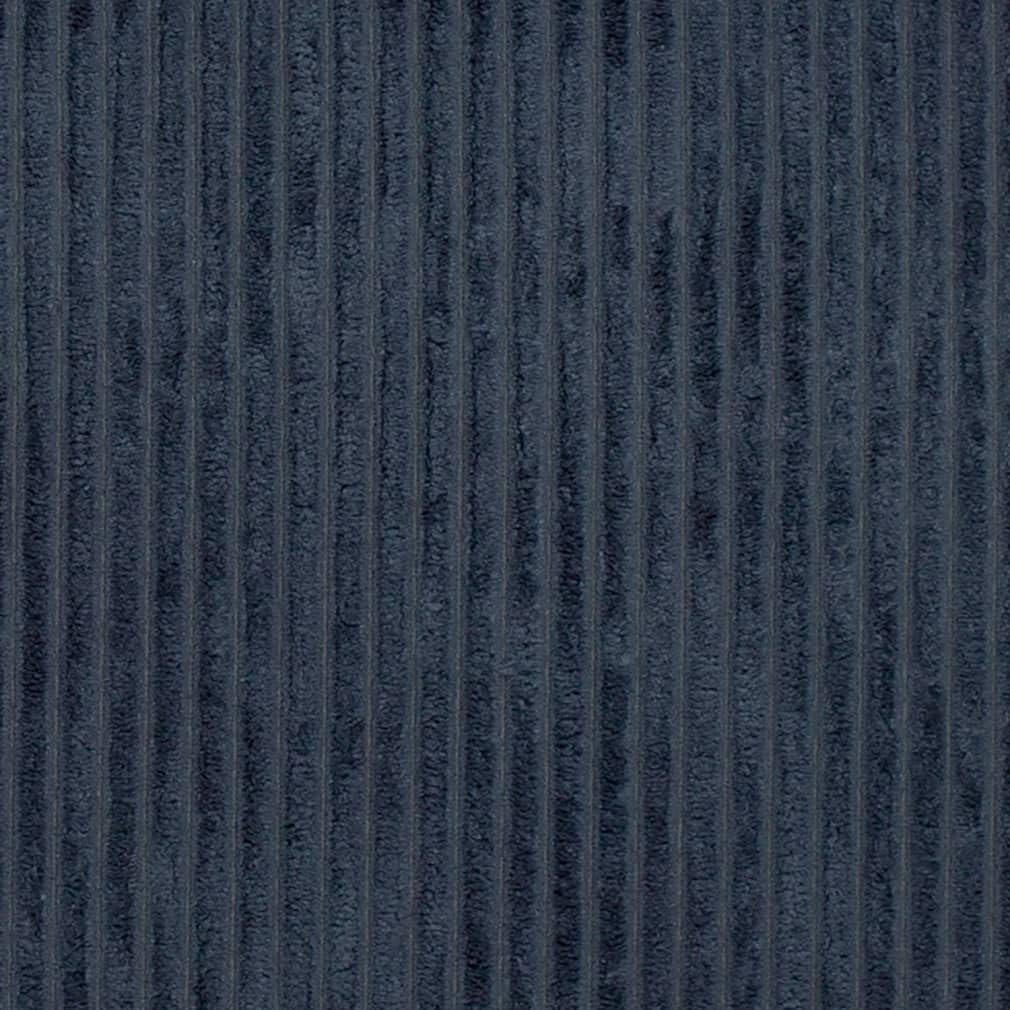 Blue Plain Small Scale Corduroy Chenille Upholstery Fabric by The Yard - SKU: Rosetta Navy