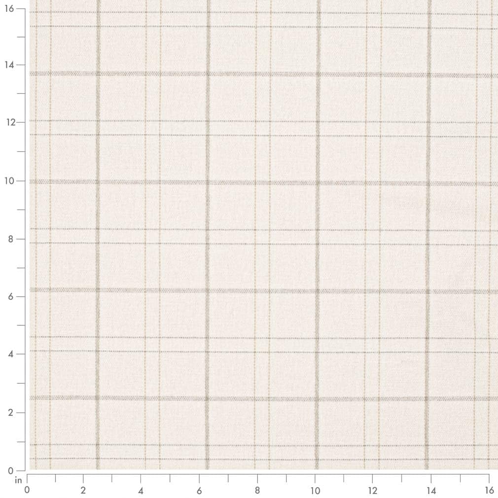 Natural Stain Resistant Performance Pet Friendly Plaid Woven Pattern Upholstery Fabric by The Yard - SKU: Catalina Cream