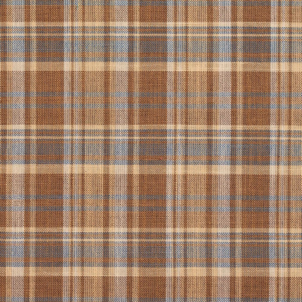 Brown Plaid Linen Look Woven Pattern Upholstery Fabric by The Yard - SKU: Homer Wheat