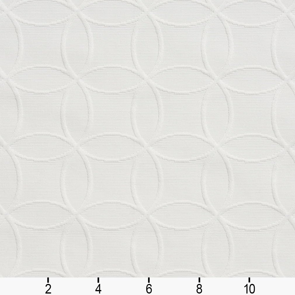 White Geometric Matelasse Woven Pattern Upholstery Fabric by The Yard - SKU: Cullen Cream