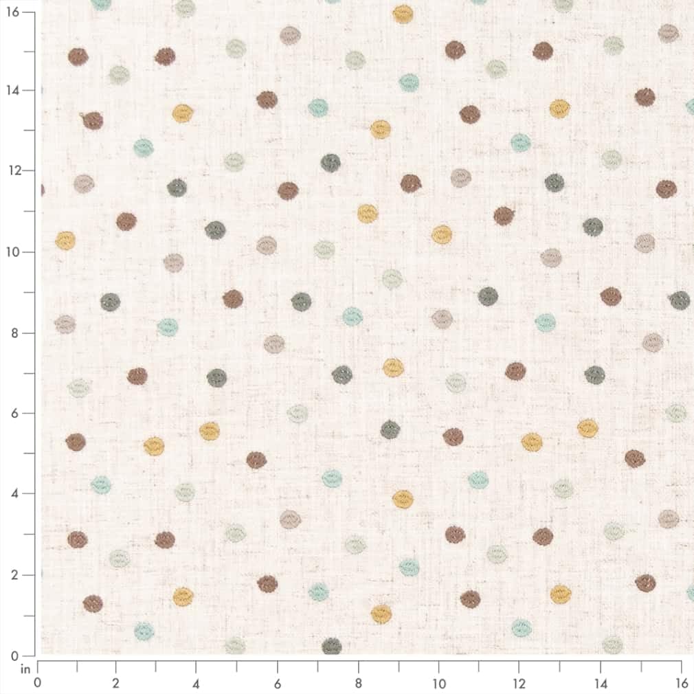 Green Embroidery Geometric Linen Look Woven Pattern Upholstery Fabric by The Yard - SKU: Barnes Sable