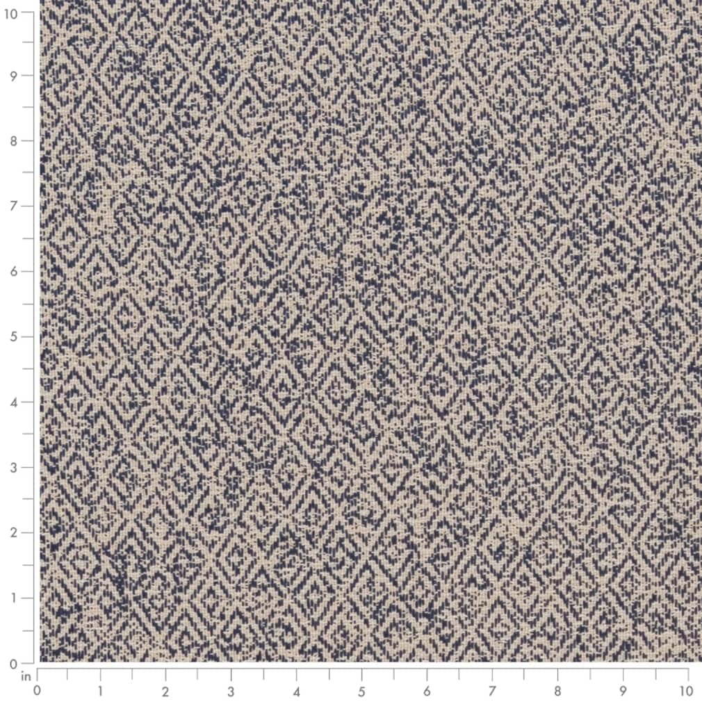 Blue Abstract Geometric Woven Pattern Upholstery Fabric by The Yard - SKU: Kaiden Indigo