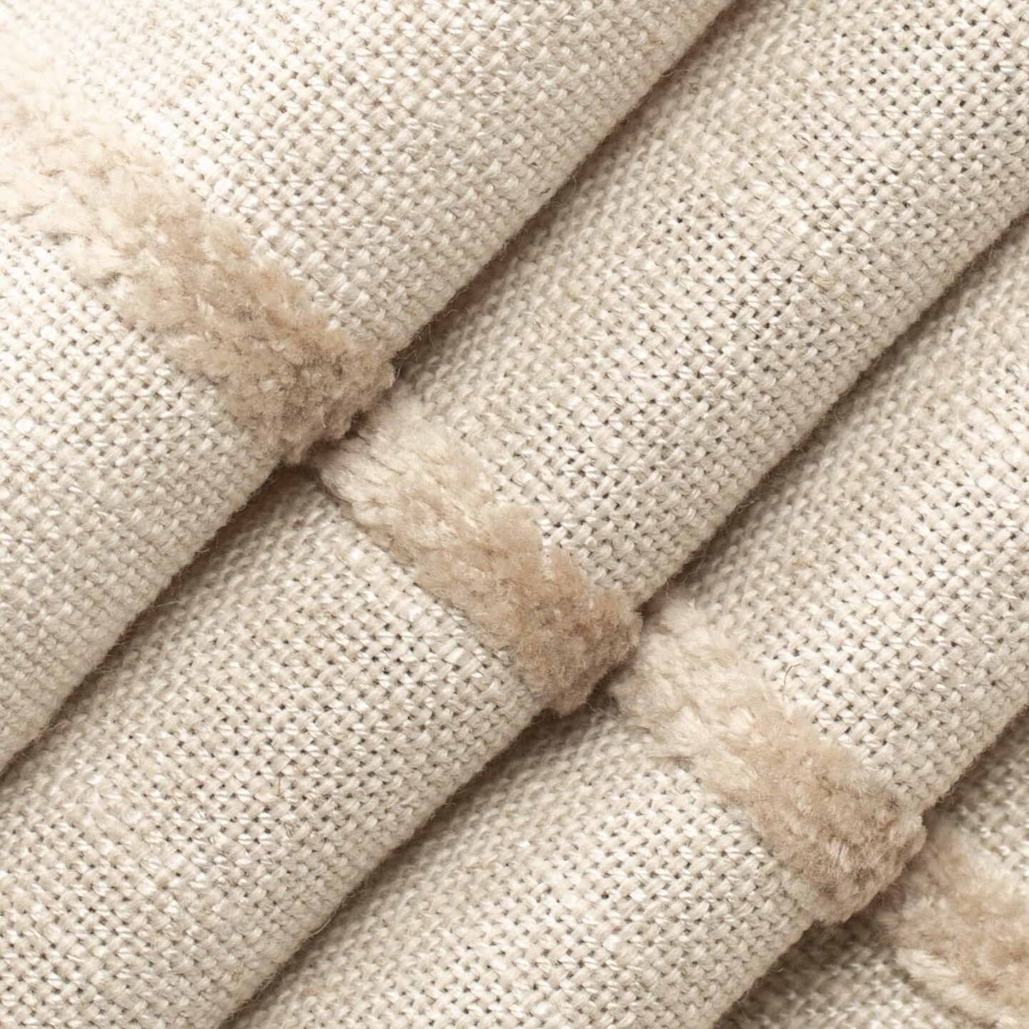Beige Taupe Performance Grade Pet Friendly Woven Stripe Pattern Upholstery Fabric by The Yard - SKU: Watts Buff